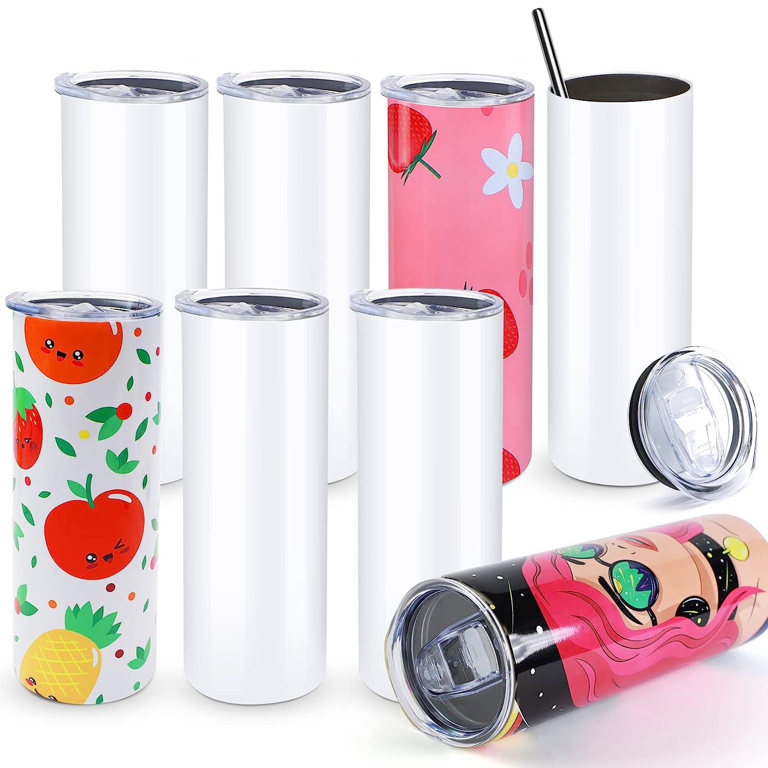 Sublimation Mug Blank - HTVRONT 8pcs Stainless 20 OZ Sublimation